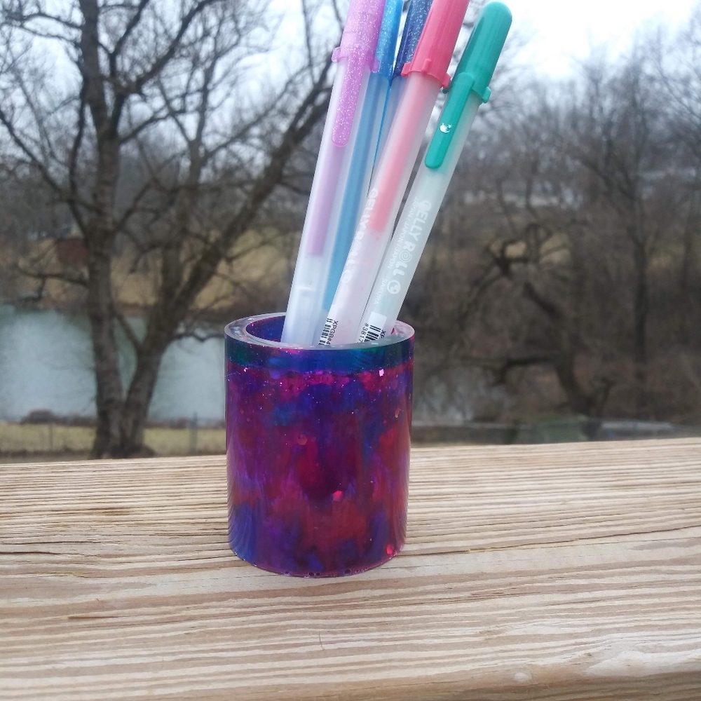 ๐SOLD๐HAND CRAFTED Galaxy Pen Holder Resin Art - Picture 12 of 16